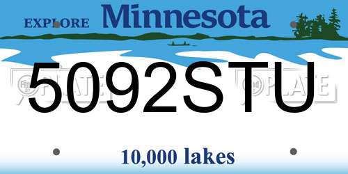5092STU Minnesota License Plate