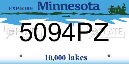 5094PZ Minnesota License Plate