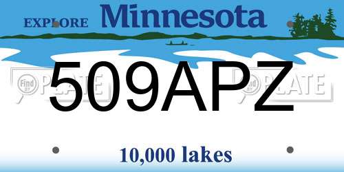 509APZ Minnesota License Plate