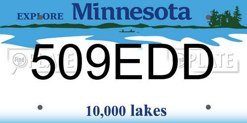 509EDD Minnesota License Plate