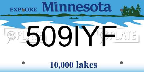 509IYF Minnesota License Plate