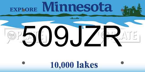 509JZR Minnesota License Plate