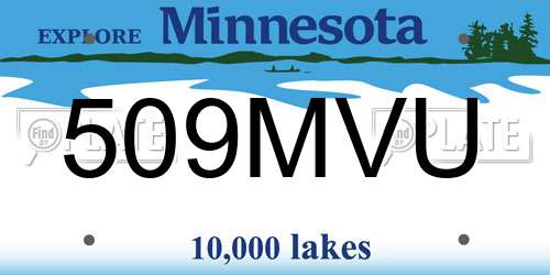 509MVU Minnesota License Plate