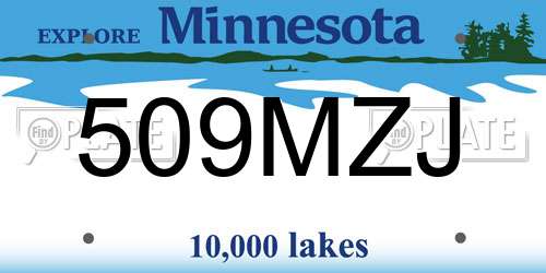 509MZJ Minnesota License Plate