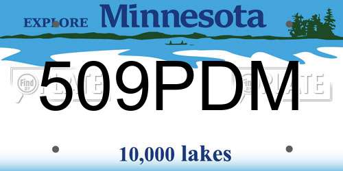 509PDM Minnesota License Plate