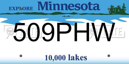509PHW Minnesota License Plate