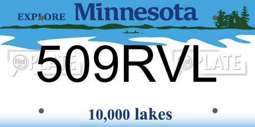 509RVL Minnesota License Plate