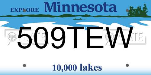 509TEW Minnesota License Plate