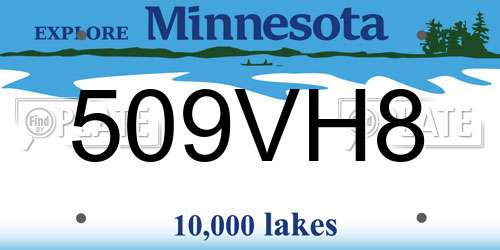 509VH8 Minnesota License Plate