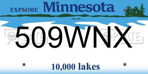 509WNX Minnesota License Plate
