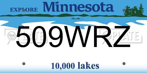 509WRZ Minnesota License Plate