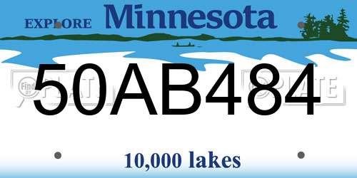 50AB484 Minnesota License Plate