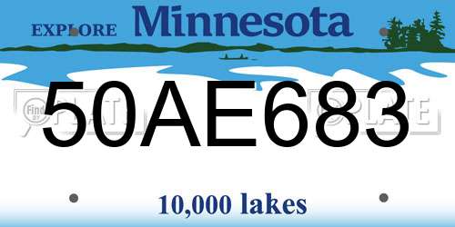 50AE683 Minnesota License Plate