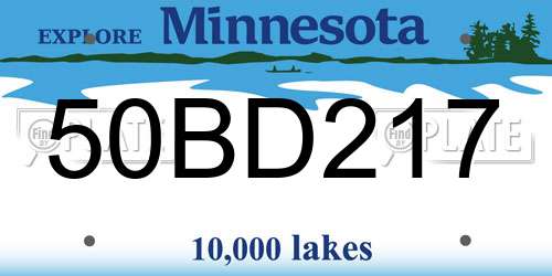 50BD217 Minnesota License Plate