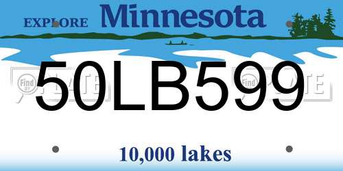 50LB599 Minnesota License Plate