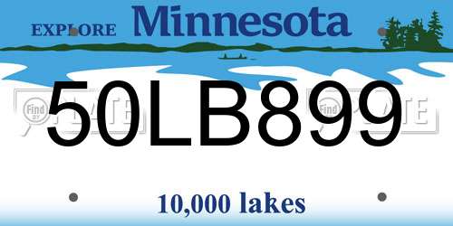 50LB899 Minnesota License Plate