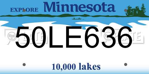 50LE636 Minnesota License Plate