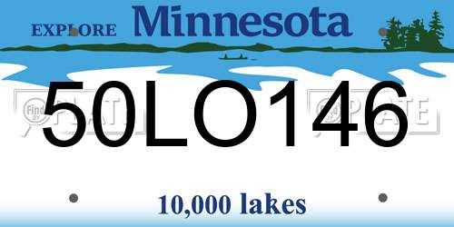 50LO146 Minnesota License Plate