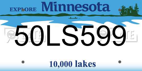 50LS599 Minnesota License Plate