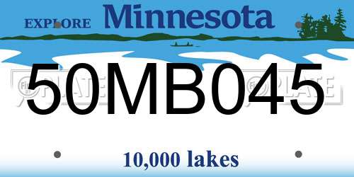 50MB045 Minnesota License Plate