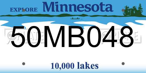 50MB048 Minnesota License Plate
