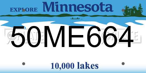 50ME664 Minnesota License Plate