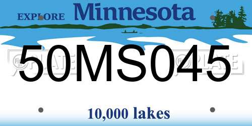 50MS045 Minnesota License Plate