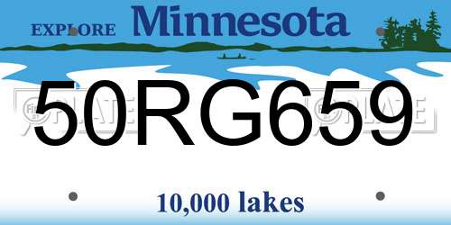 50RG659 Minnesota License Plate