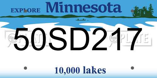 50SD217 Minnesota License Plate