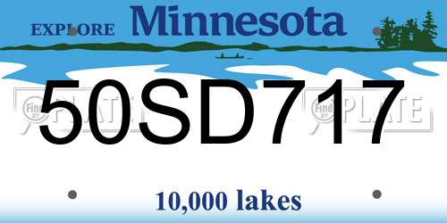 50SD717 Minnesota License Plate
