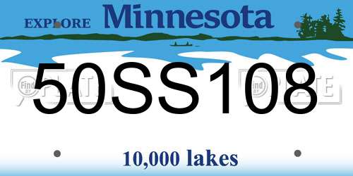 50SS108 Minnesota License Plate