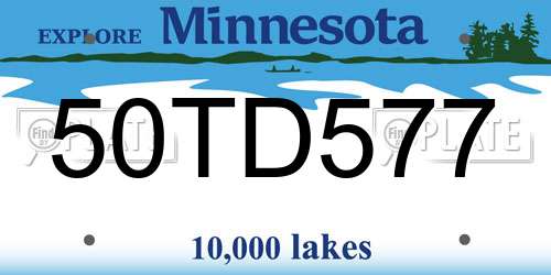 50TD577 Minnesota License Plate