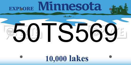 50TS569 Minnesota License Plate