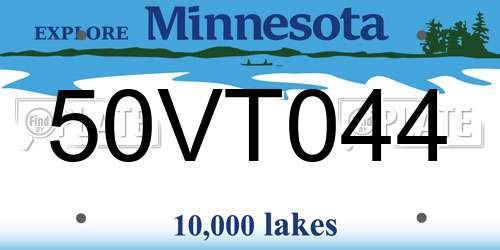 50VT044 Minnesota License Plate
