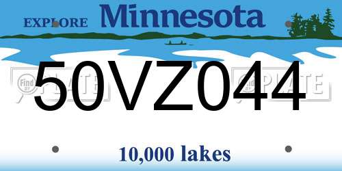 50VZ044 Minnesota License Plate