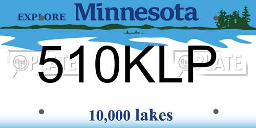 510KLP Minnesota License Plate