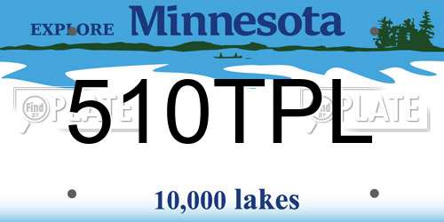510TPL Minnesota License Plate