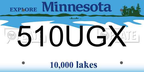 510UGX Minnesota License Plate
