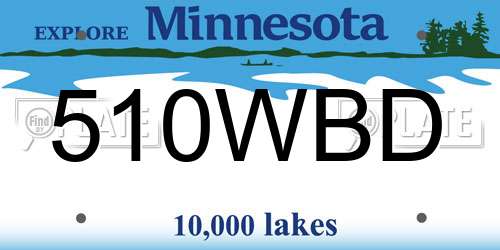 510WBD Minnesota License Plate