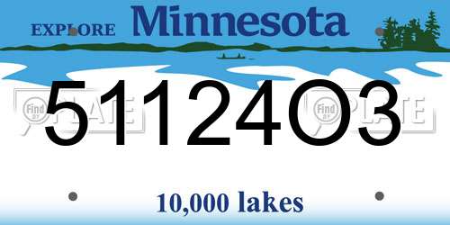 51124O3 Minnesota License Plate