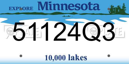 51124Q3 Minnesota License Plate