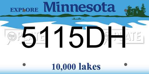 5115DH Minnesota License Plate