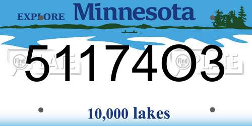 51174O3 Minnesota License Plate