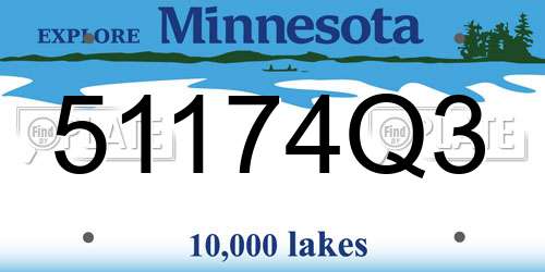 51174Q3 Minnesota License Plate
