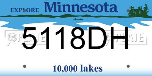 5118DH Minnesota License Plate
