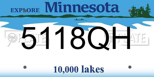 5118QH Minnesota License Plate