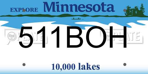 511BOH Minnesota License Plate