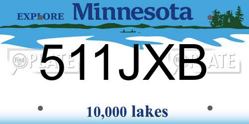 511JXB Minnesota License Plate