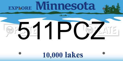 511PCZ Minnesota License Plate