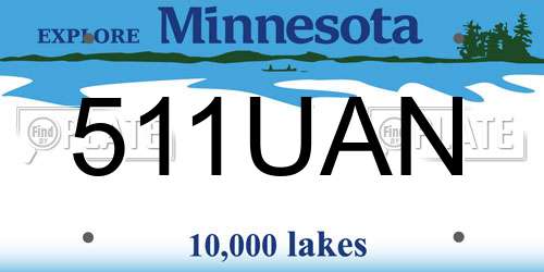 511UAN Minnesota License Plate